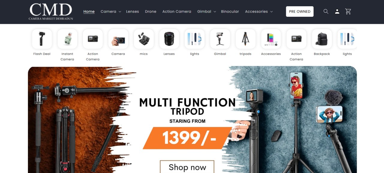 Camera Market Dehradun — website built by Sidpin